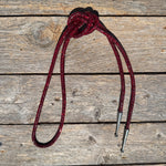 Ruby Rhinestone Bolo Tie with Crystal Slide