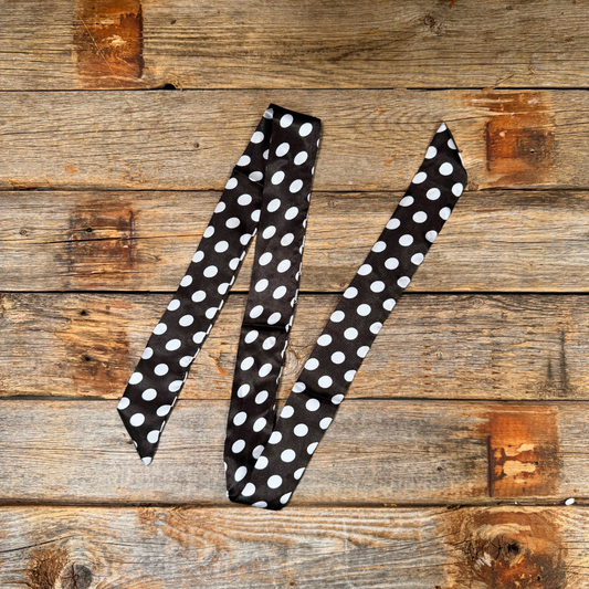 Black and White Polka Dots Western_Wild_Rag_Scarf_for_Cowgirls_Rodeo_Drive_Conchos