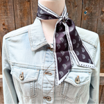 Black and white paisley pattern Wild_Rag_Scarf_for_NFR_Cowgirls_Rodeo_Drive_Conchos
