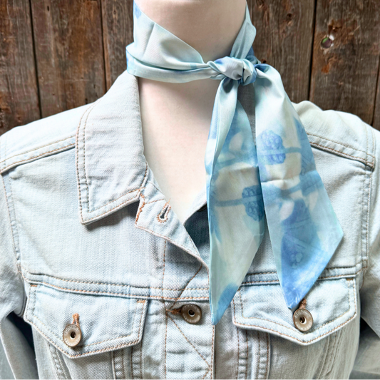 Blue abstract Wild_Rag_Scarf_for_NFR_Cowgirls_Rodeo_Drive_Conchos
