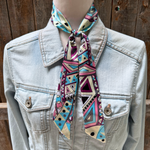 Blue and Purple Multi Patterned Wild_Rag_Scarf_for_NFR_Cowgirls_Rodeo_Drive_Conchos