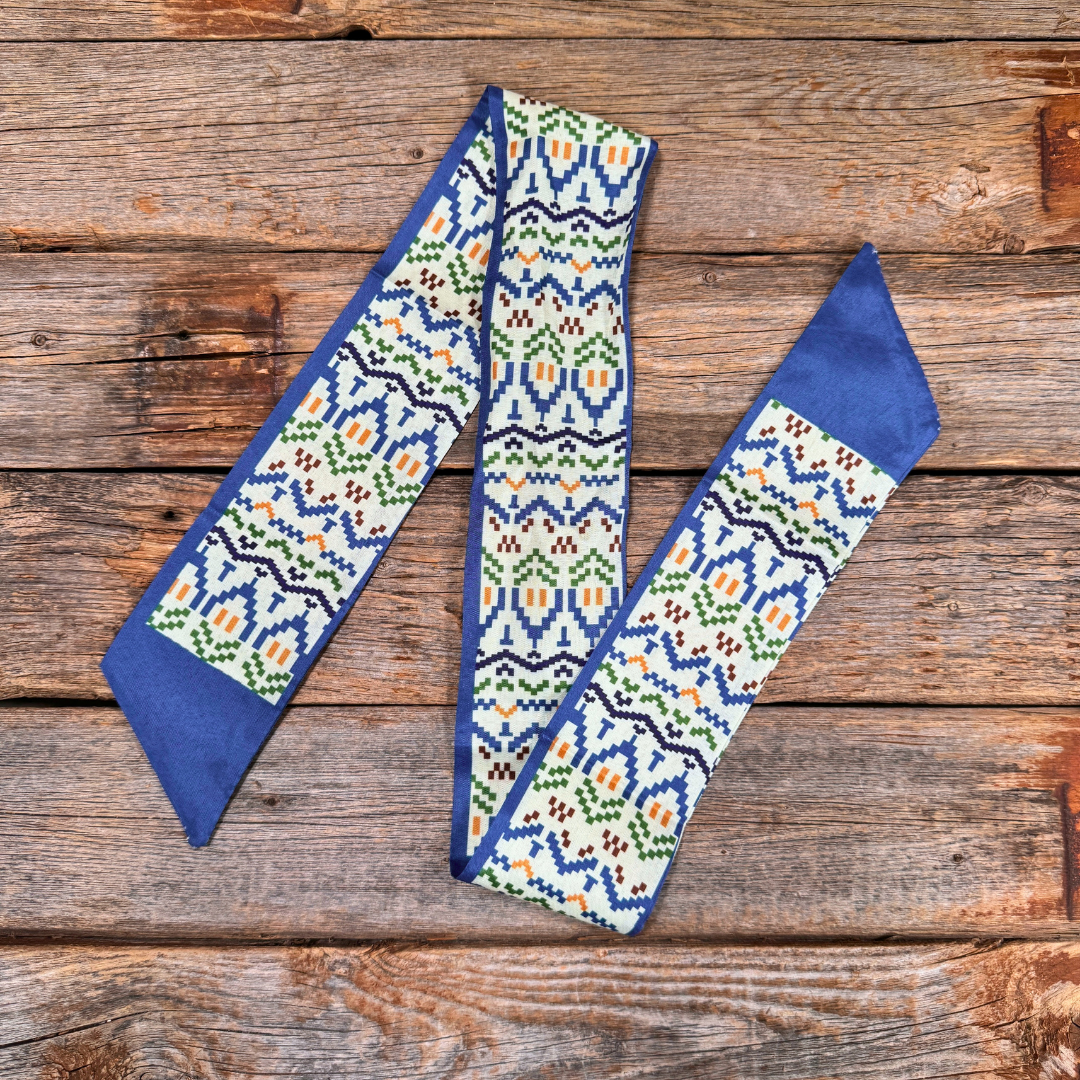 Blue and green geometric Western_Wild_Rag_Scarf_for_Cowgirls_Rodeo_Drive_Conchos