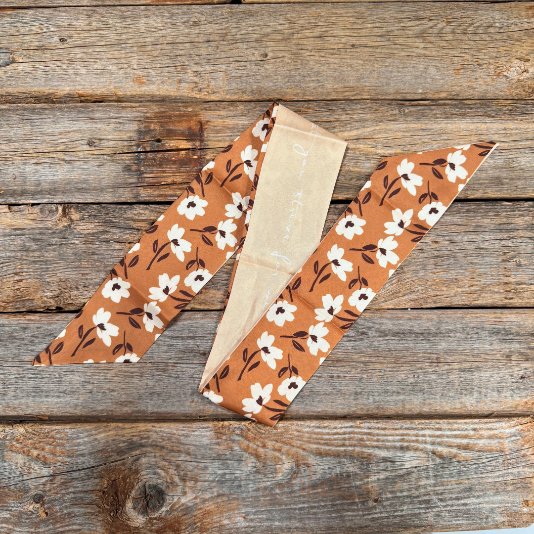 Brown and cream flowers Western_Wild_Rag_Scarf_for_Cowgirls_Rodeo_Drive_Conchos