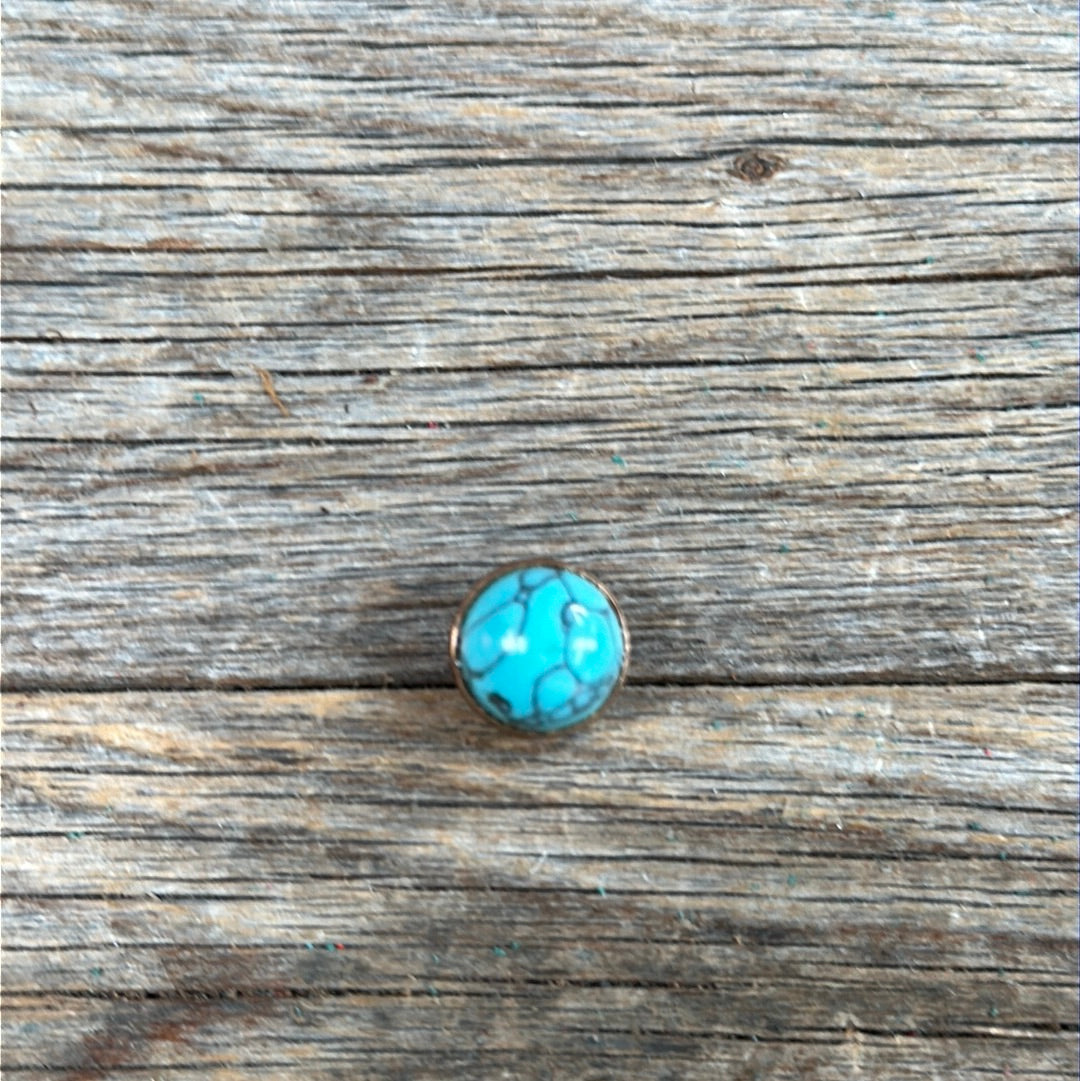 Round Turquoise Cabochon Western Concho 1/2