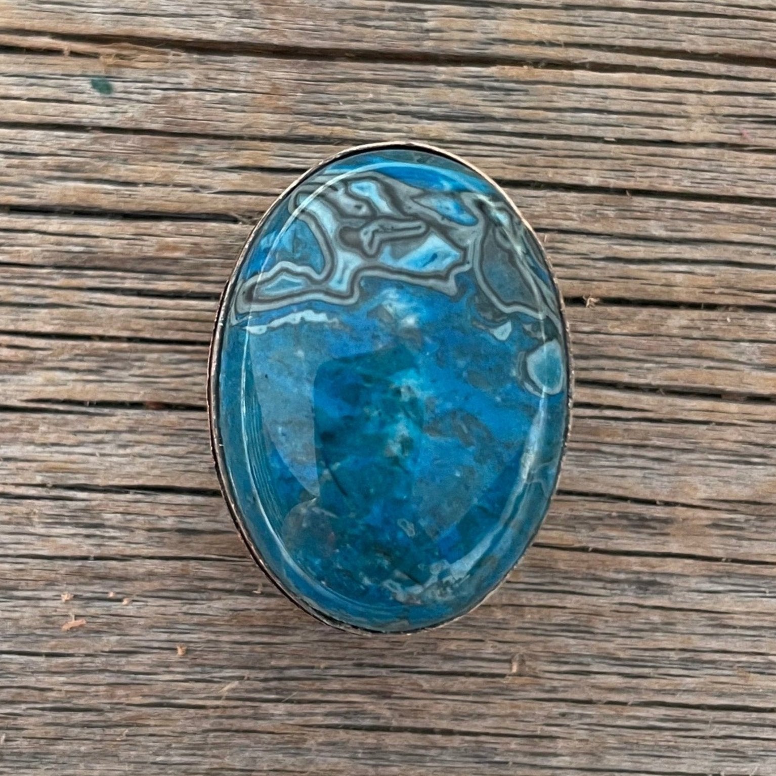 1" Oval Cabochon Stone Concho - Turquoise, Fuchsia, Rust, Blue, Sage, Lapis, White, Green