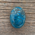 1" Oval Cabochon Stone Concho - Turquoise, Fuchsia, Rust, Blue, Sage, Lapis, White, Green