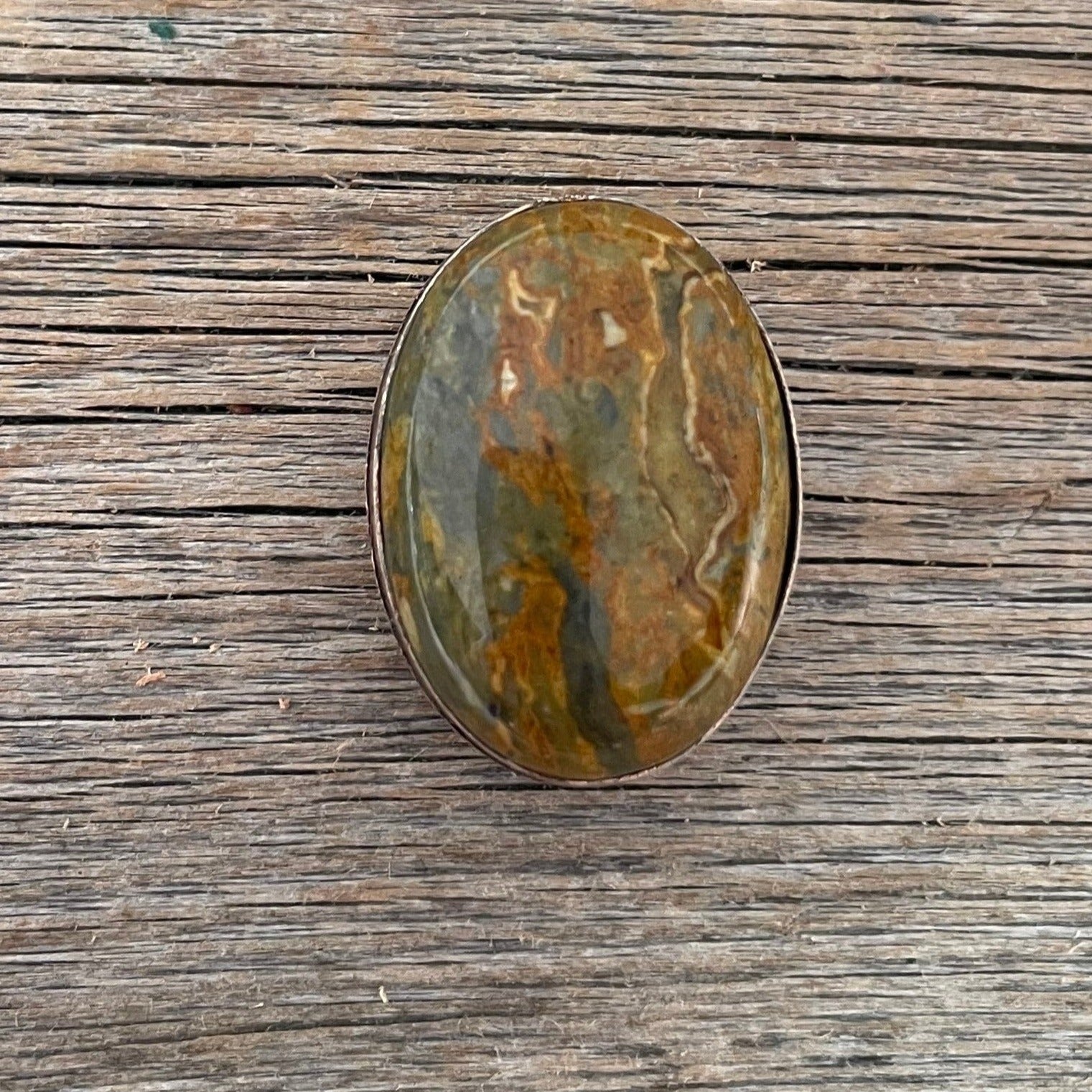 1" Oval Cabochon Stone Concho - Turquoise, Fuchsia, Rust, Blue, Sage, Lapis, White, Green