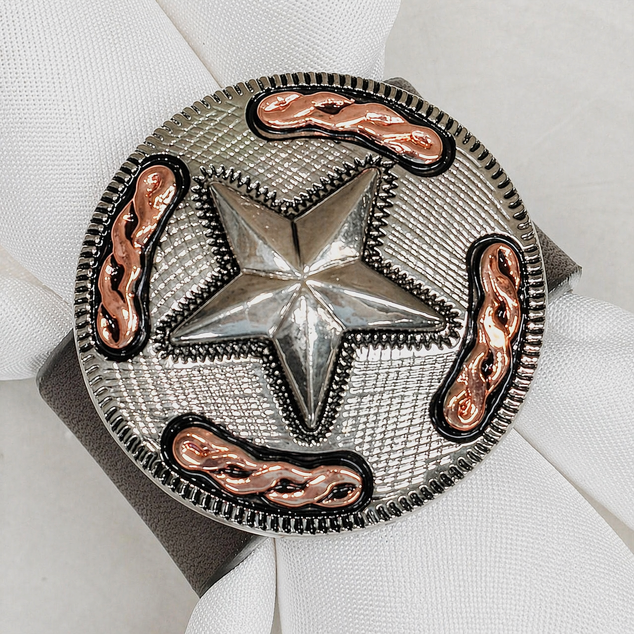 Antique Silver Texas Star Western Concho Napkin Ring #CNR112