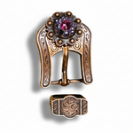 Copper Fuchsia - AB - Lilac Crystal Conchos | Sizes 1"- 3" | Buckles | Saddle Set | Leather Rosettes | Slide