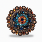 Copper Capri - Fire Opal - Teal Crystal Conchos | Sizes 1"- 3" | Buckles | Saddle Set | Leather Rosettes | Slide