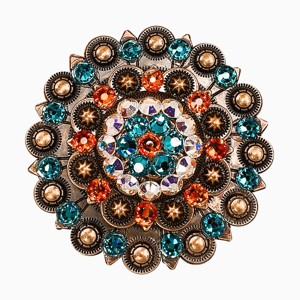 Fire Opal Teal & AB Copper Berry Jacket European Crystal - RODEO DRIVE