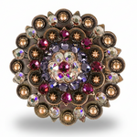 Copper Fuchsia - AB - Lilac Crystal Conchos | Sizes 1"- 3" | Buckles | Saddle Set | Leather Rosettes | Slide