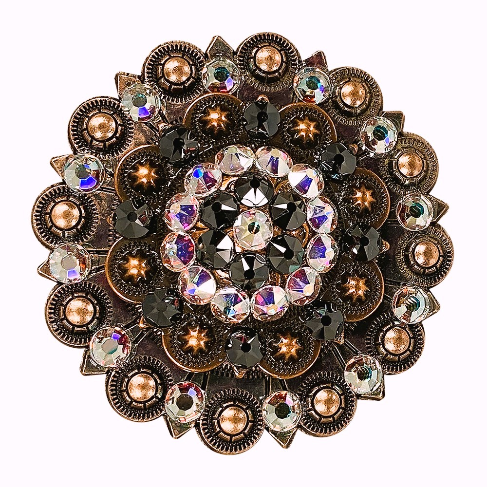 Copper Jet - AB -  Crystal Conchos Sizes from 1"-3" and Buckles
