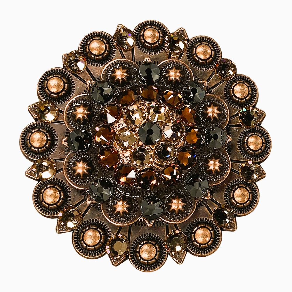 Copper Jet - Champagne - Topaz - Crystal Conchos Sizes from 1