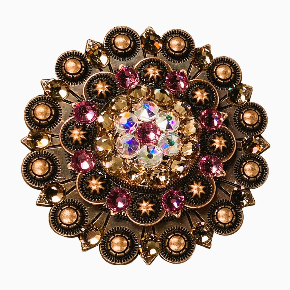 Copper Pink - AB - Champagne - Crystal Conchos Sizes from 1