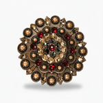 Copper Ruby - Jet - Champagne Crystal Conchos | Sizes 1"- 3" | Buckles | Saddle Set | Leather Rosettes | Slide