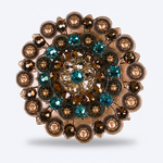 Copper Teal - Champagne - Topaz Crystal Conchos | Sizes 1"- 3" | Buckles | Saddle Set | Leather Rosettes | Slide