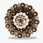 Copper Topaz - AB - Pearl Crystal Conchos | Sizes 1"- 3" | Buckles | Saddle Set | Leather Rosettes | Slide
