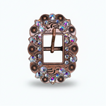 Copper AB Crystal Conchos | Sizes 1"- 3" | Buckles | Saddle Set | Leather Rosettes | Slide