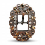 Copper Champagne - Clear Crystal Conchos | Sizes 1"- 3" | Buckles | Saddle Set | Leather Rosettes | Slide