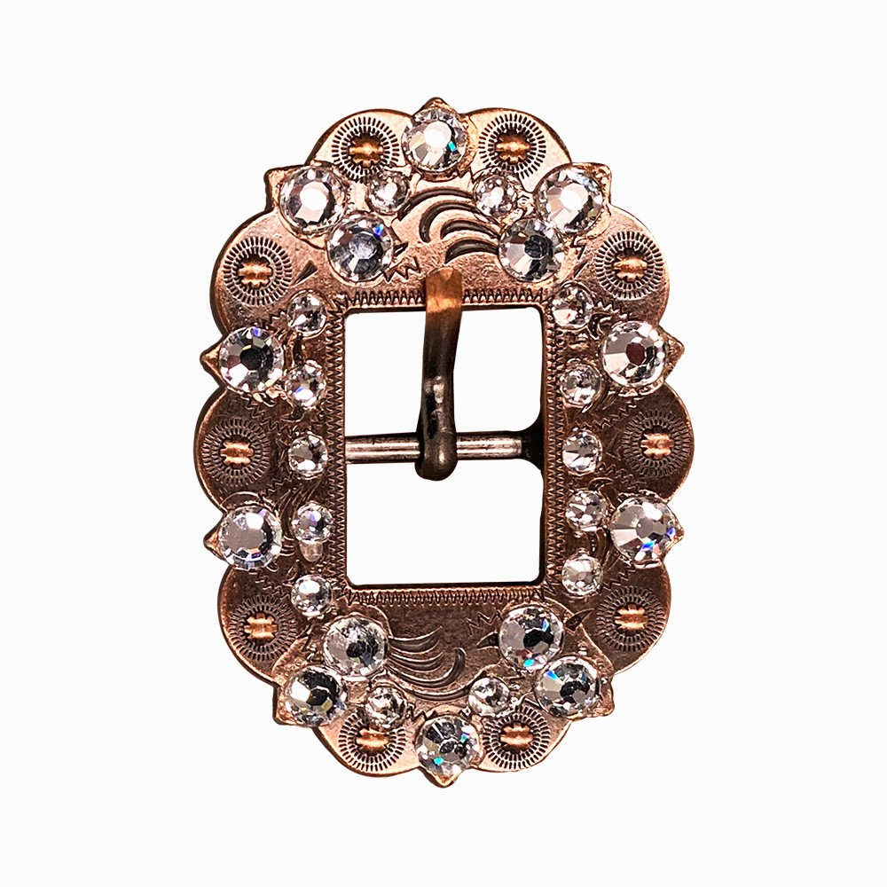Copper Clear Crystal Conchos Sizes from 1"-3" and Buckles