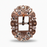 Copper Clear Crystal Conchos | Sizes 1"- 3" | Buckles | Saddle Set | Leather Rosettes | Slide