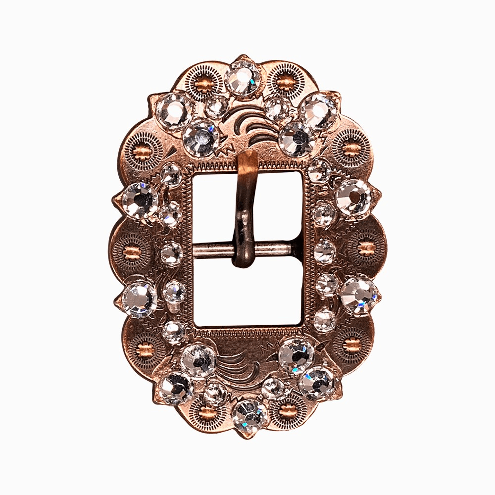 Clear Copper European Crystal Cart Buckle - RODEO DRIVE