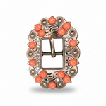 Copper Coral - Clear Crystal Conchos | Sizes 1"- 3" | Buckles | Saddle Set | Leather Rosettes | Slide