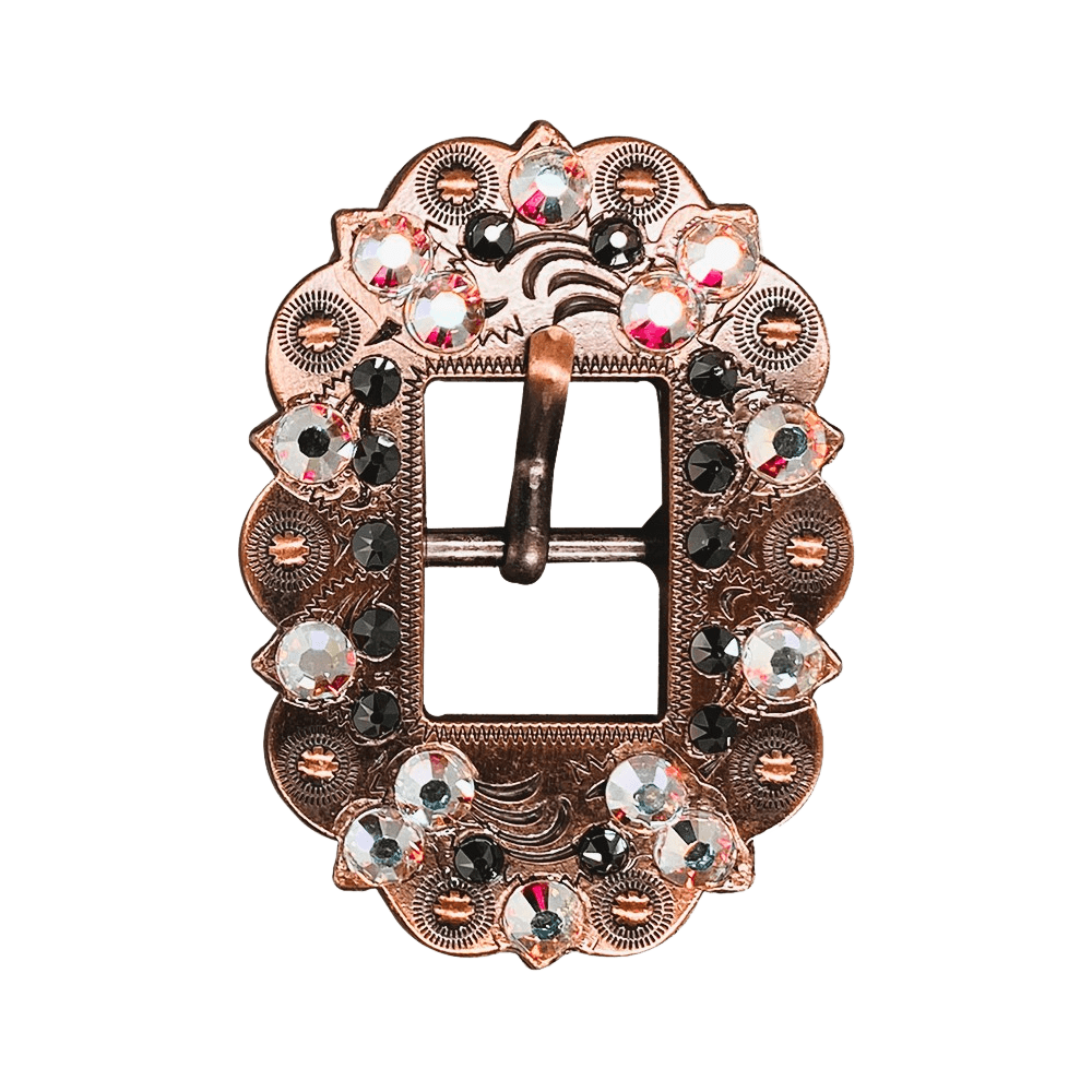 AB & Jet Copper European Crystal Cart Buckle - RODEO DRIVE