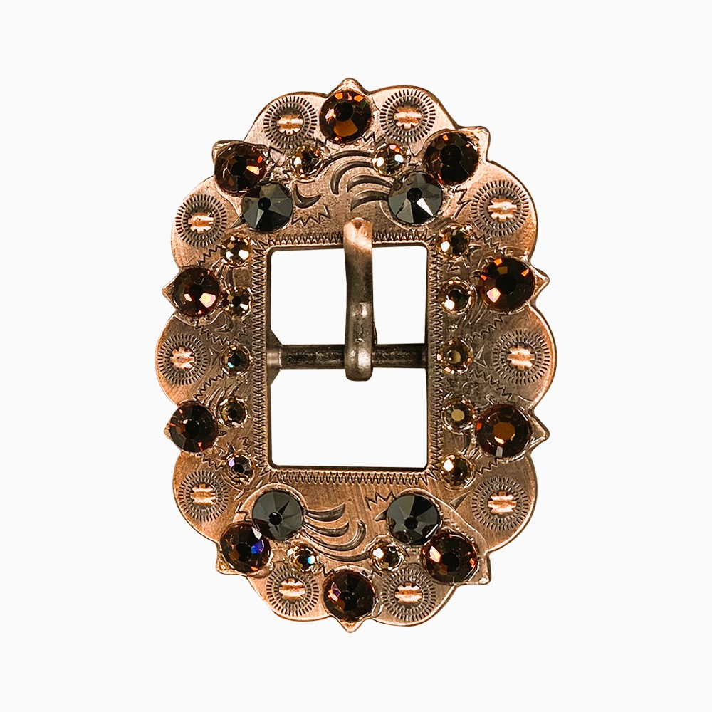 Copper Jet - Champagne - Topaz - Crystal Conchos Sizes from 1"-3" and Buckles