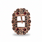 Copper Ruby - Jet - Champagne Crystal Conchos | Sizes 1"- 3" | Buckles | Saddle Set | Leather Rosettes | Slide