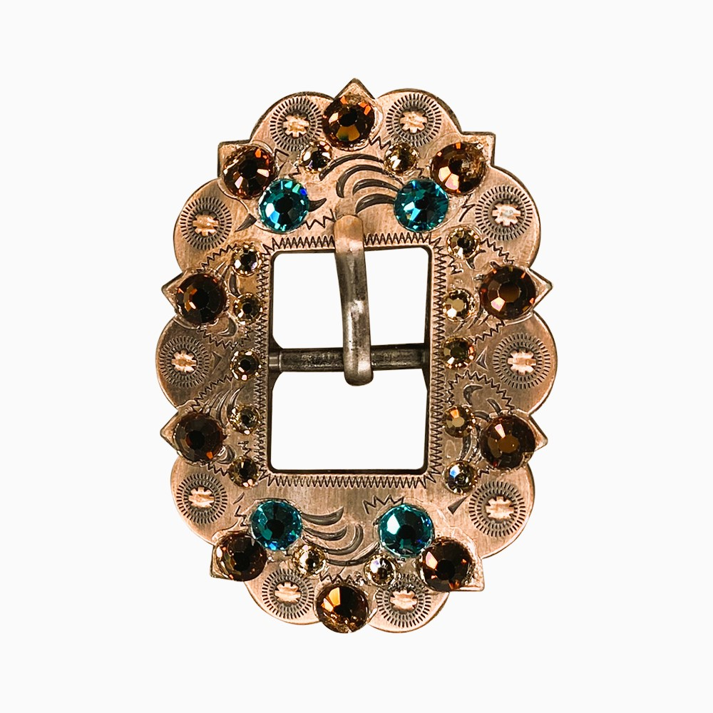 Copper Teal - Champagne - Topaz - Crystal Conchos Sizes from 1"-3" and Buckles