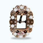 Copper Topaz - AB - Pearl Crystal Conchos | Sizes 1"- 3" | Buckles | Saddle Set | Leather Rosettes | Slide