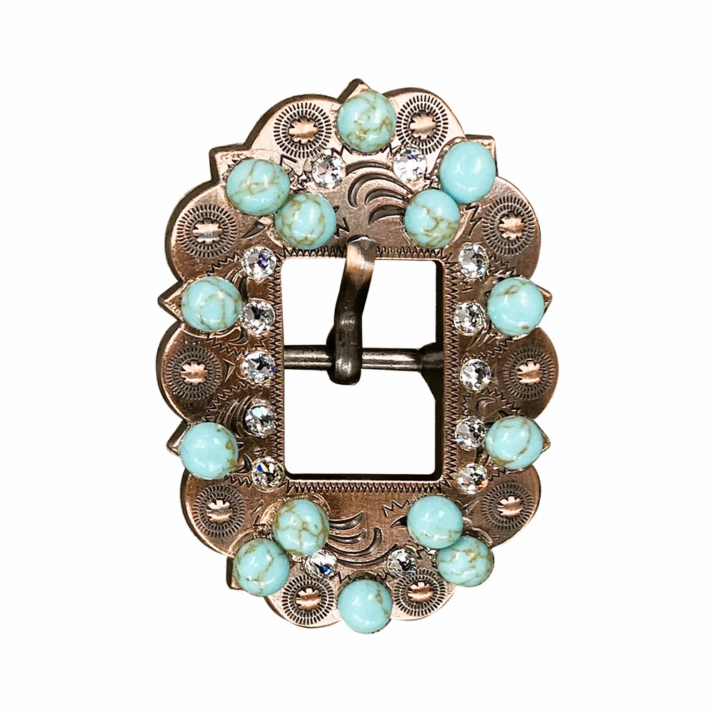 Copper Turquoise - Clear - Crystal Conchos Sizes from 1