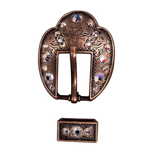 AB Copper European Crystal Fancy Buckle - RODEO DRIVE