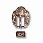 Copper Clear Crystal Conchos | Sizes 1"- 3" | Buckles | Saddle Set | Leather Rosettes | Slide