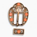 Copper Coral - Clear Crystal Conchos | Sizes 1"- 3" | Buckles | Saddle Set | Leather Rosettes | Slide