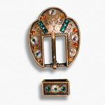 Copper Fire Opal - Teal - AB Crystal Conchos | Sizes 1"- 3" | Buckles | Saddle Set | Leather Rosettes | Slide