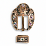 Copper Jet - AB Crystal Conchos | Sizes 1"- 3" | Buckles | Saddle Set | Leather Rosettes | Slide
