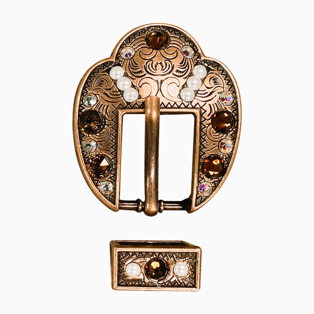 Copper Topaz - AB - Pearl - Crystal Conchos Sizes from 1"-3" and Buckles