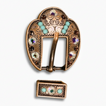 Copper Topaz - Turquoise - AB Crystal Conchos | Sizes 1"- 3" | Buckles | Saddle Set | Leather Rosettes | Slide