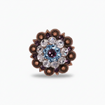 Copper Amethyst - Aqua - Clear Crystal Conchos | Sizes 1"- 3" | Buckles | Saddle Set | Leather Rosettes | Slide