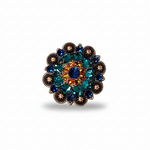 Copper Capri - Fire Opal - Teal Crystal Conchos | Sizes 1"- 3" | Buckles | Saddle Set | Leather Rosettes | Slide