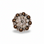 Copper Clear Crystal Conchos | Sizes 1"- 3" | Buckles | Saddle Set | Leather Rosettes | Slide