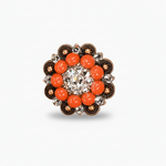 Copper Coral - Clear Crystal Conchos | Sizes 1"- 3" | Buckles | Saddle Set | Leather Rosettes | Slide