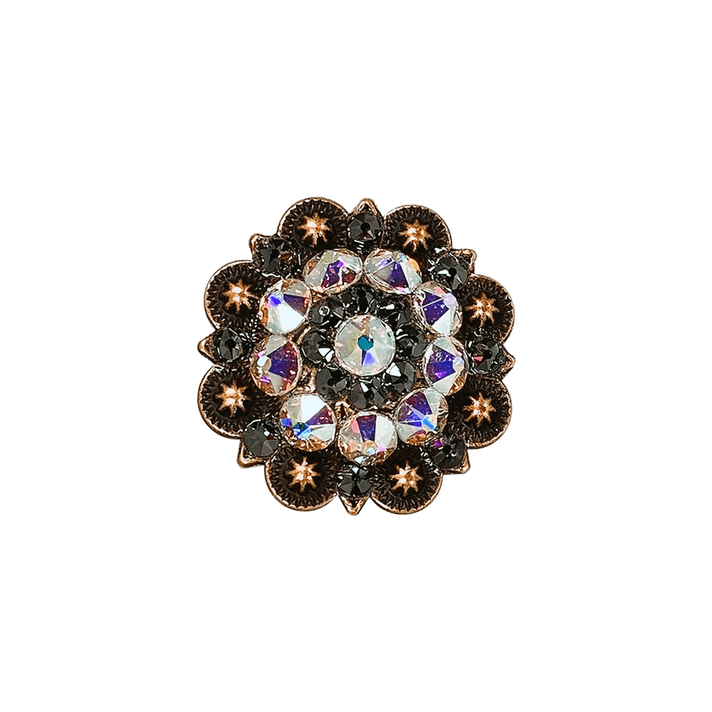 AB & Jet Copper 1.5" European Crystal Concho - RODEO DRIVE
