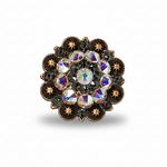 Copper Jet - AB Crystal Conchos | Sizes 1"- 3" | Buckles | Saddle Set | Leather Rosettes | Slide