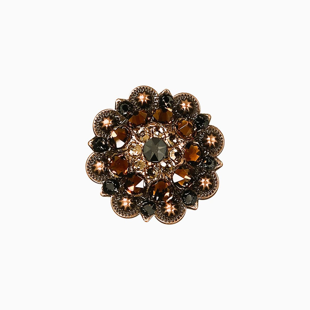 Copper Jet - Champagne - Topaz - Crystal Conchos Sizes from 1"-3" and Buckles