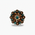 Copper Teal - Champagne - Topaz Crystal Conchos | Sizes 1"- 3" | Buckles | Saddle Set | Leather Rosettes | Slide