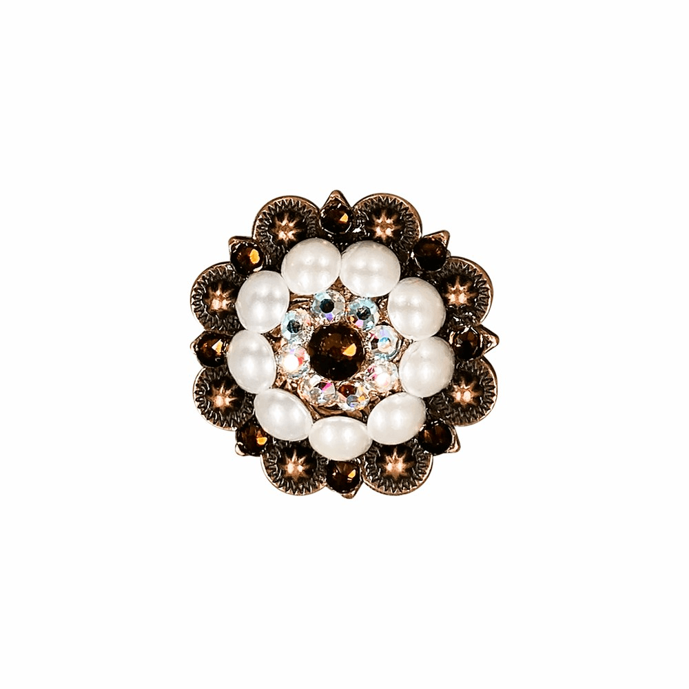 Topaz, AB & Pearl Copper 1.5" European Crystal Concho - RODEO DRIVE